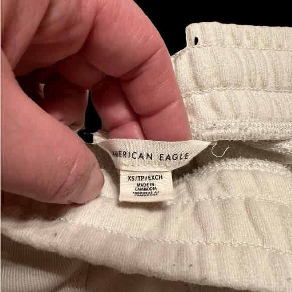 American Eagle Cream Lightweight Joggers size XS Lounge Pants Drawstring Waist - Picture 3 of 6